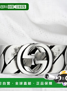 自营欧洲直邮GUCCI/古驰 男士银质GG细节戒指指环配饰