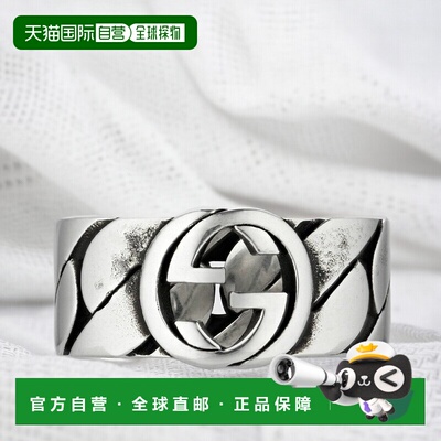 自营欧洲直邮GUCCI/古驰 男士银质GG细节戒指指环配饰