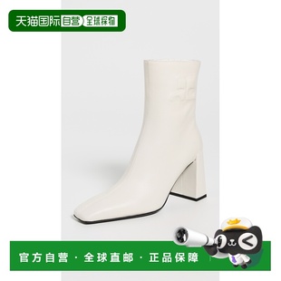 1h可退 香港直邮Courreges 女士 Shadow 经典皮质短靴 beige米色