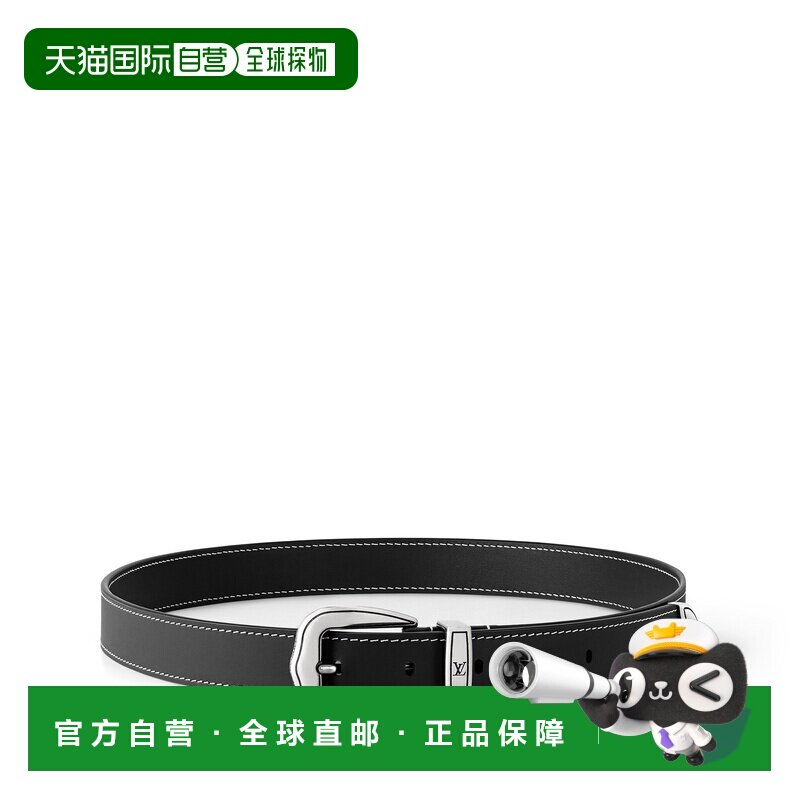 自营欧洲直邮LV路易威登 Dust男士黑色皮革logo标识腰带25mm皮带