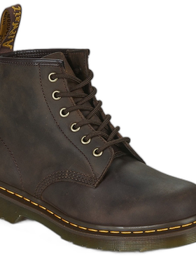 欧洲直邮dr. martens 女深棕色皮革复古6孔短筒平底时尚切尔西靴