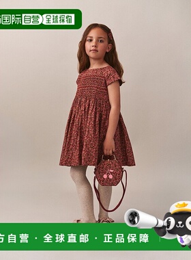 自营欧洲直邮Bonpoint小樱桃 Jadore女童红色有机棉Liberty布料旅