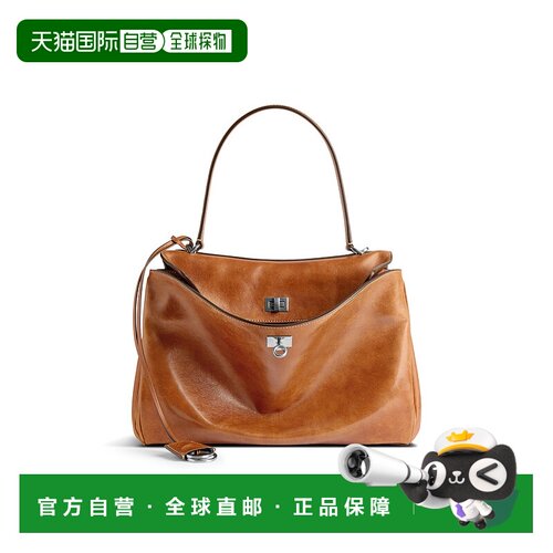 欧洲直邮BALENCIAGA（2025 年新品）中号 Rodeo 女式牛仔米色手提