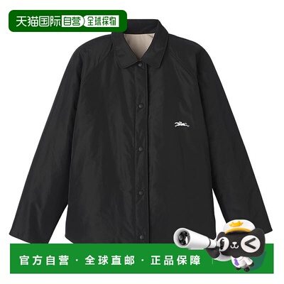 自营1h可退 欧洲直邮Longchamp/珑骧 女士黑色聚酯纤维夹克