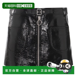 1h可退 香港直邮Courreges 女士 黑色棉质迷你半身裙 124CJU154VY