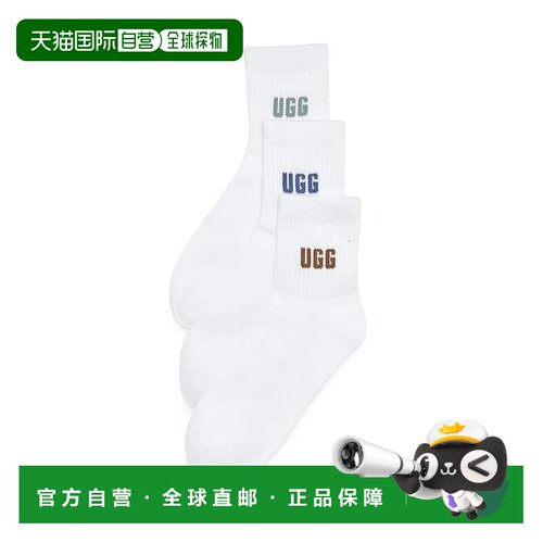 美国直邮Ugg 女士 Quinlin Quarter 徽标袜子(三件装)