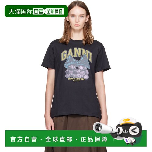 香港直邮GANNI 甘尼 女士 Mushroom Teddy 棉质T恤 A1050332252