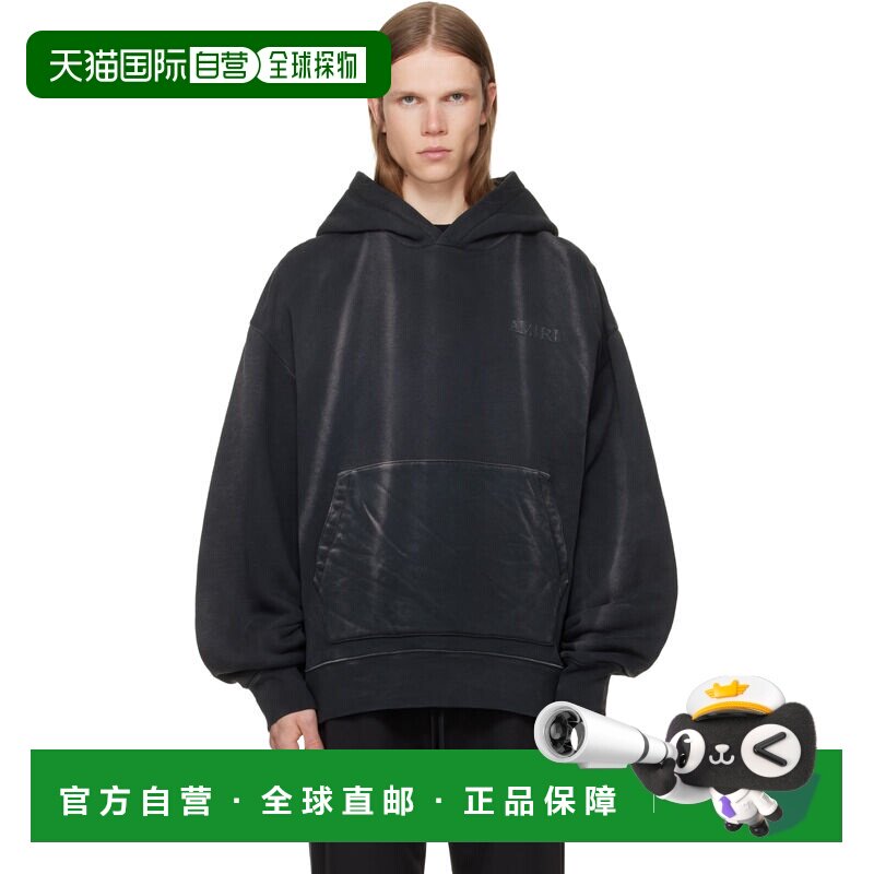 香港直邮AMIRI 男士 黑色 Vintage Oversized 连帽衫 AMJYHD1086