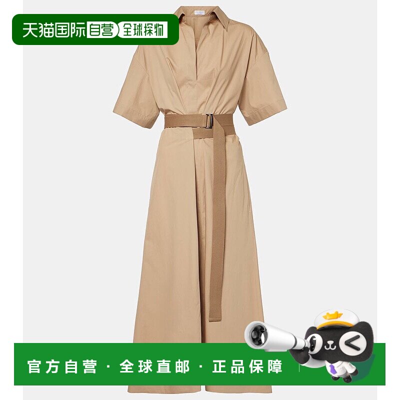 香港直邮Brunello Cucinelli 布内罗 古奇拉利 女士 束带棉质衬衫