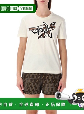 1h可退 香港直邮Fendi 芬迪 女士 Nightfly 印花圓領T卹 FS7254AW