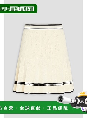 香港直邮Sandro 女士 条纹洞眼针织迷你半身裙 SFPJU00902百褶