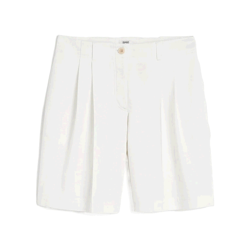 香港直邮Toteme 褶饰斜纹短裤 242WRB1655FB0103五分裤