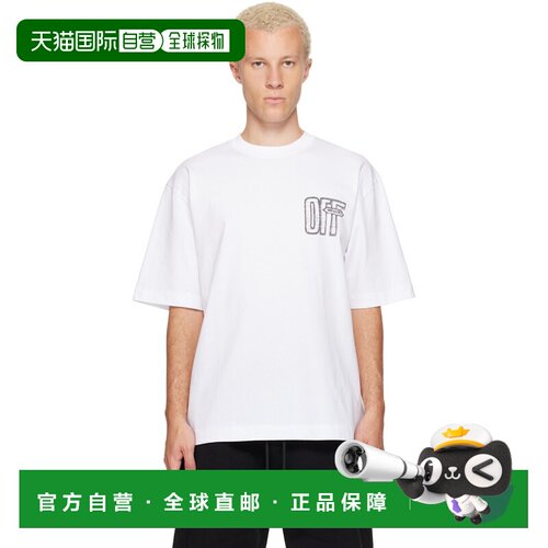 香港直邮off-white 男士 白色 Motion Arrow Skate T恤 OMAA120F2
