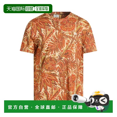1h可退 香港直邮Etro 艾特罗 男士 T恤 brown棕色 舒适时尚