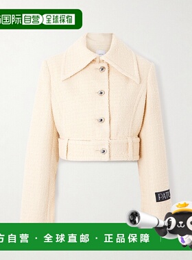 1h可退 香港直邮Patou 女士 束带嵌花羊毛混纺花呢夹克 JA0630223