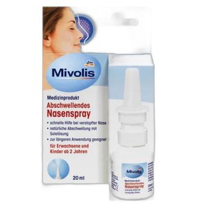 欧洲直邮Mivolis过敏喷雾20ml减少鼻粘膜充血鼻塞喷剂效期27年2月