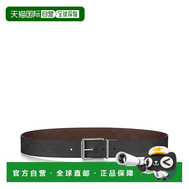 欧洲直邮LOUIS VUITTON(路易威登) 男士打印 40MM棋盘皮带腰带