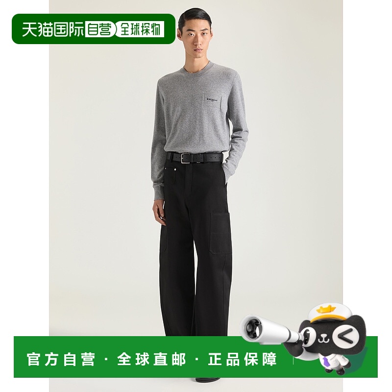 欧洲直邮纪梵希 (2025新品) 纪梵希巴黎刺绣棉质缝边裤工装裤