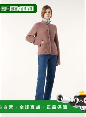 自营欧洲直邮Loro Piana 女士棕红色初剪羊毛夹克