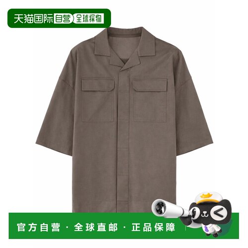 1h可退 香港直邮RICK OWENS 男士衬衫 RU01F2298CV34 SS2026 灰色