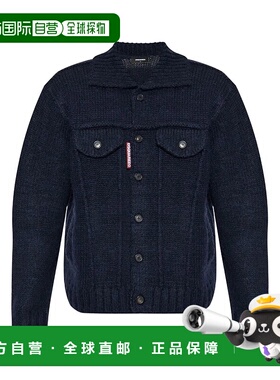 香港直邮Dsquared2 二次方 男士 標誌標籤紐扣針織開襟衫 S74HA15