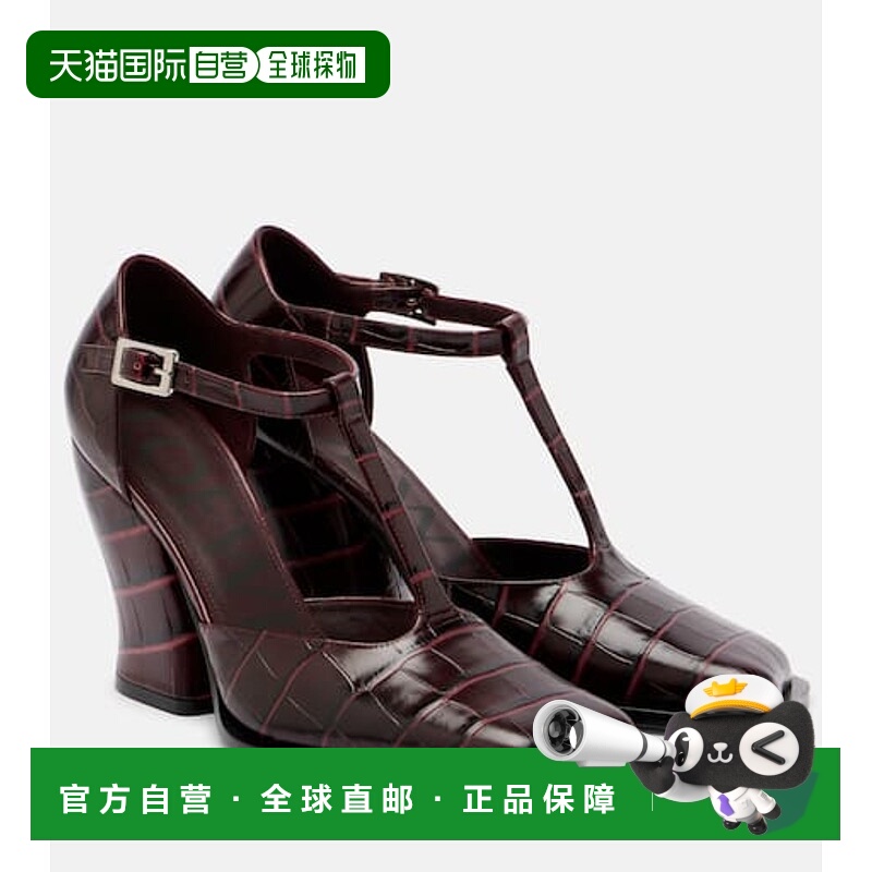 1h可退 香港直邮LOEWE 罗意威 女士 Onda 90 鳄鱼纹皮质浅口鞋