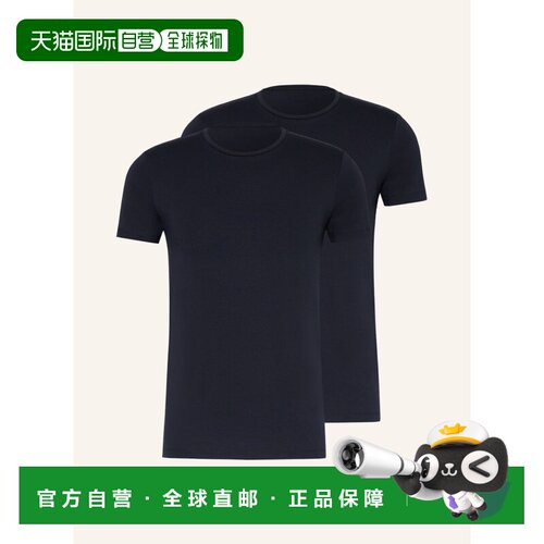欧洲直邮FALKE 男士T恤 100154885117000 CO 黑色 2-pack T-shirt