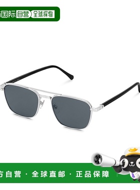 自营1h可退 欧洲直邮LV路易威登23新款 男黑色醋酸金属眉眼方墨镜