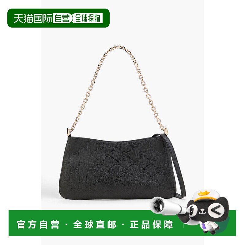 1h可退 香港直邮Gucci 古驰 女士 徽标压花织纹皮革肩包 815277AA