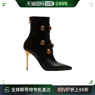 皮质踝靴 女士黑色Alma 巴尔曼 香港直邮Balmain