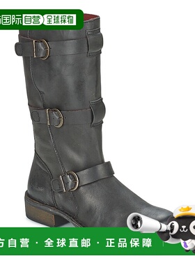 欧洲直邮kickers女士时装靴高筒中跟真皮潮流时尚 透气百搭女鞋