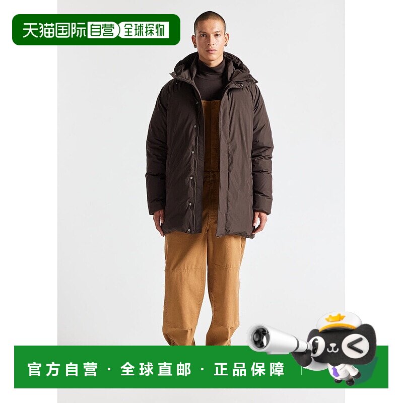 自营欧洲直邮Pyrenex Spark男士棕色羽绒连帽派克大衣