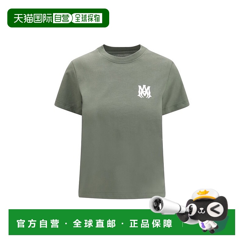 香港直邮AMIRI 女士 標誌印花圓領 T 卹 AWTOJR1033