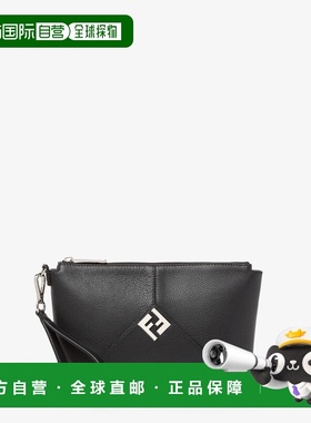 1h可退 欧洲直邮FENDI（芬迪）芬迪 Lui 手拿包 - 黑色皮革手拿包