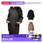 自营BURBERRY博柏利女士字母印花翻领双排扣棉服新年礼物