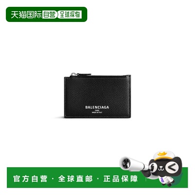 自营欧洲直邮Balenciaga巴黎世家 Credit男士黑色logo标识大号钱