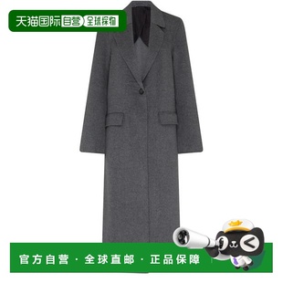 自营欧洲直邮Toteme Outerwear女士中麻灰色羊毛双前袋长款大衣