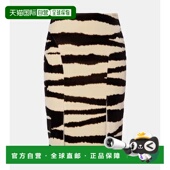 香港直邮Nina 斑马纹棉质铅笔半身裙包臀裙 女士 Ricci 莲娜丽姿