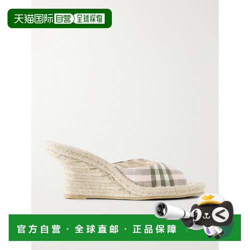 Burberry 巴宝莉 女士 LF Mews 格纹麻底草鞋凉拖【付后1h可退】