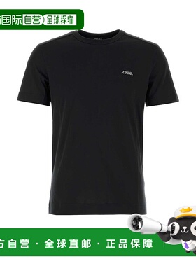 1h可退 香港直邮zegna 杰尼亚 男士 黑色棉质T恤 RE7360A5B760K09