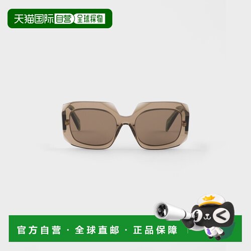 自营欧洲直邮PRADA普拉达 Symbole女士透茶色醋酸纤维几何太阳镜