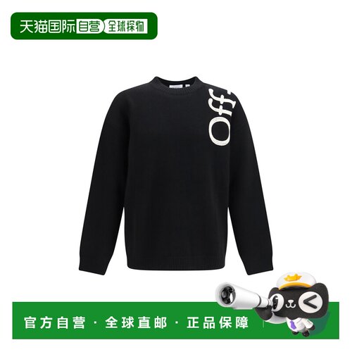 香港直邮off-white 男士 Vertical Bookish 徽标针织圆领针织衫 O