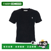 香港直邮Ami 黑色短款 Paris ADC 1h可退 Front 女士 刺绣棉质T