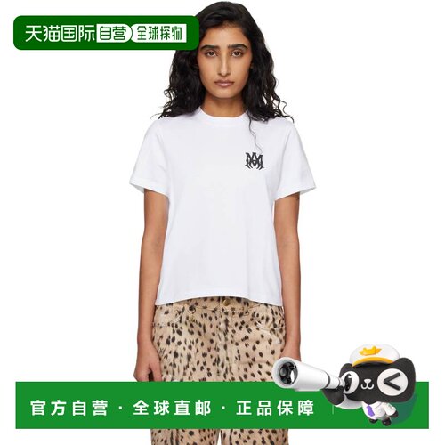 香港直邮AMIRI 女士 徽标细节T恤 AWJYTE1036 white白色 舒适时尚