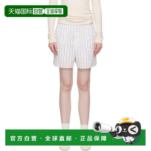 1h可退 香港直邮Ami Paris 女士短裤 USO117CO0109OFFWHITEBLUENO