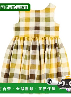 香港直邮Bonpoint 女童 Alise 格纹亚麻棉质连衣裙童装