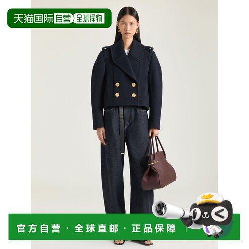 自营欧洲直邮Givenchy纪梵希 女士深海军蓝羊毛短款海军外套