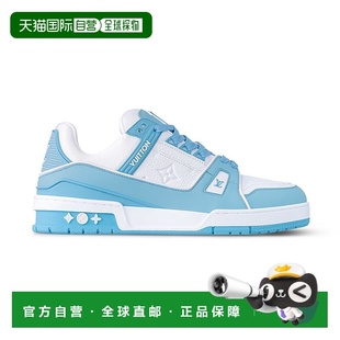 自营1h可退 欧洲直邮LV路易威登休闲鞋24新款女士蓝色牛皮革鞋面