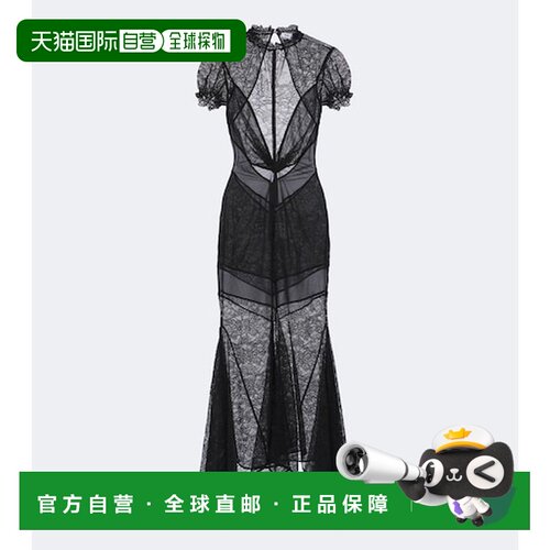 1h可退 香港直邮The Attico 女士 半透视不对称蕾丝中长连衣裙
