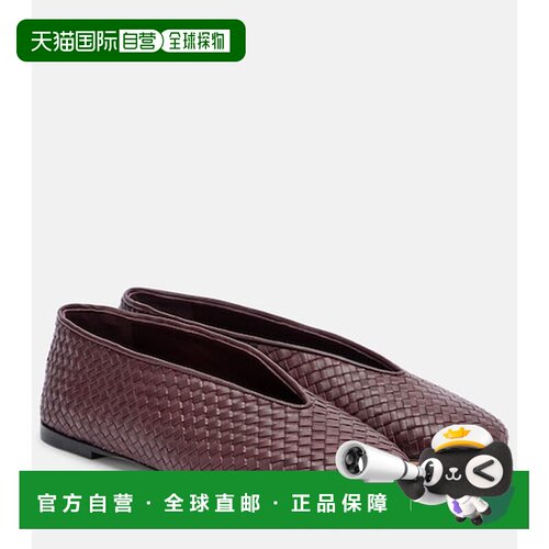 香港直邮Bottega Veneta 葆蝶家 女士 Rosa 芭蕾舞编织皮质单鞋鞋